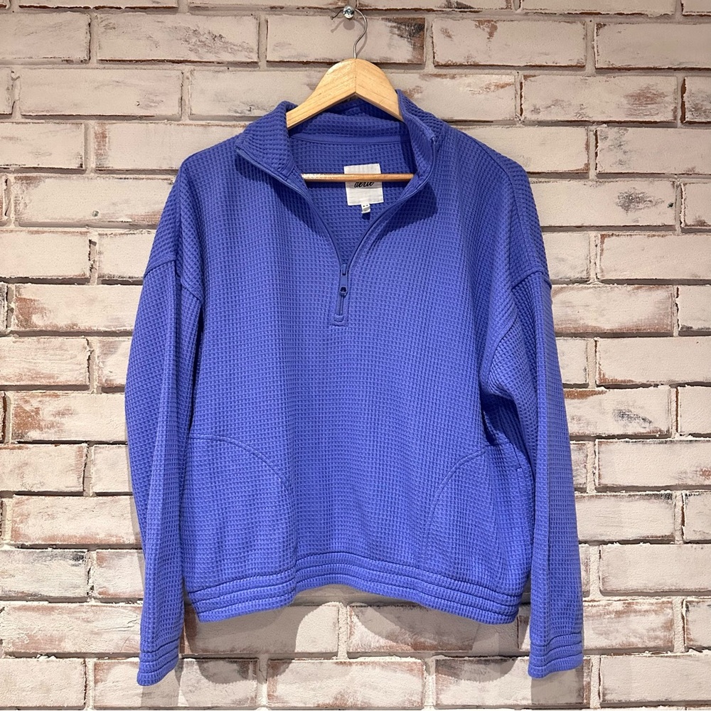 Aerie waffle 1/4 zip pullover relaxed fit